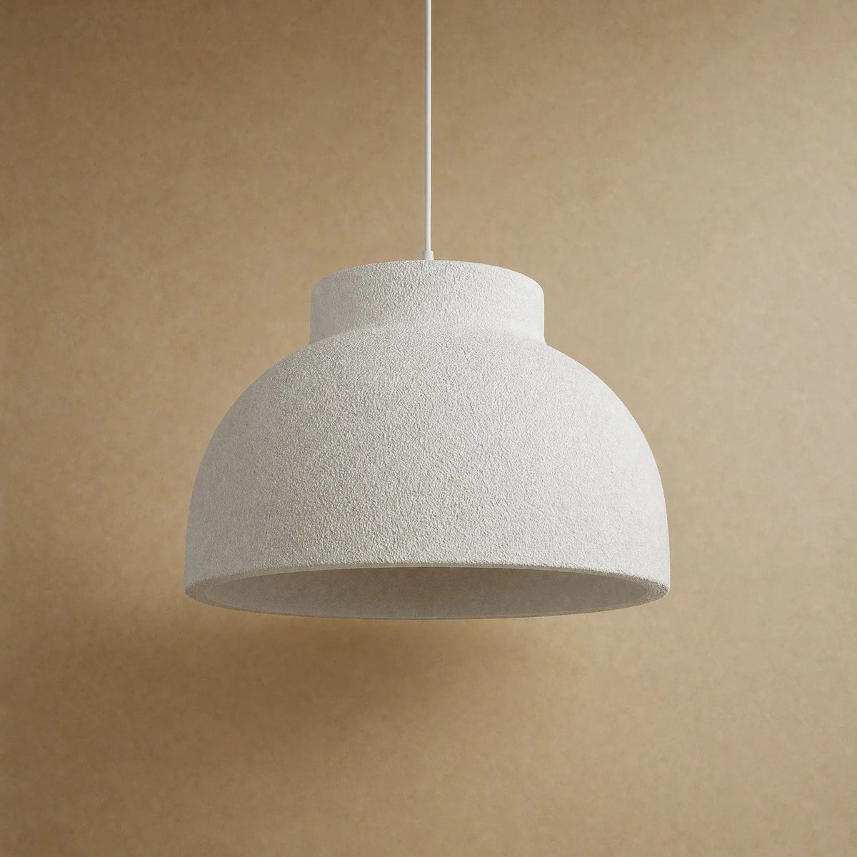 Velra wabi-sabi bedroom chandelier in white, hand-sculpted textured dome | Wickleigh