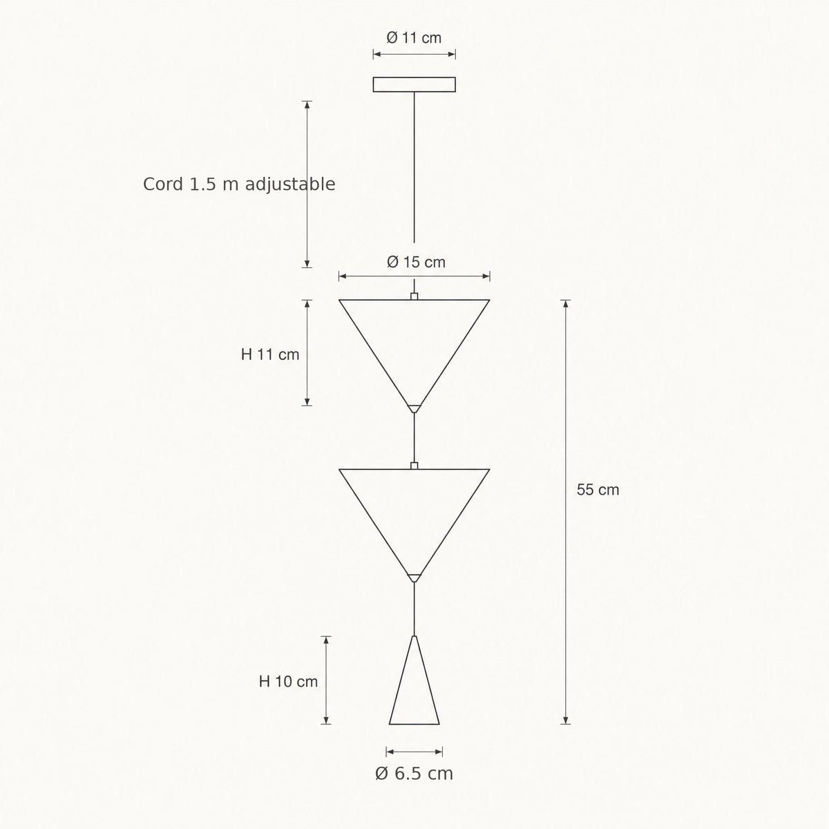 Silna bedside pendant light size guide