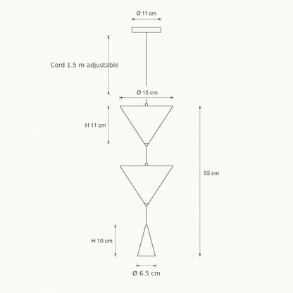 Silna bedside pendant light size guide