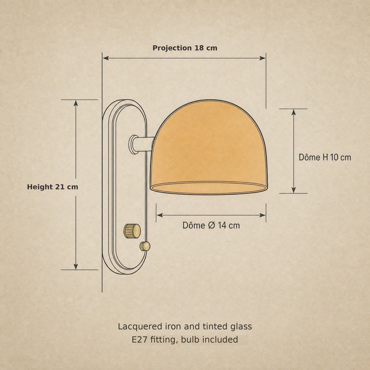 Elmen bedside wall light size guide
