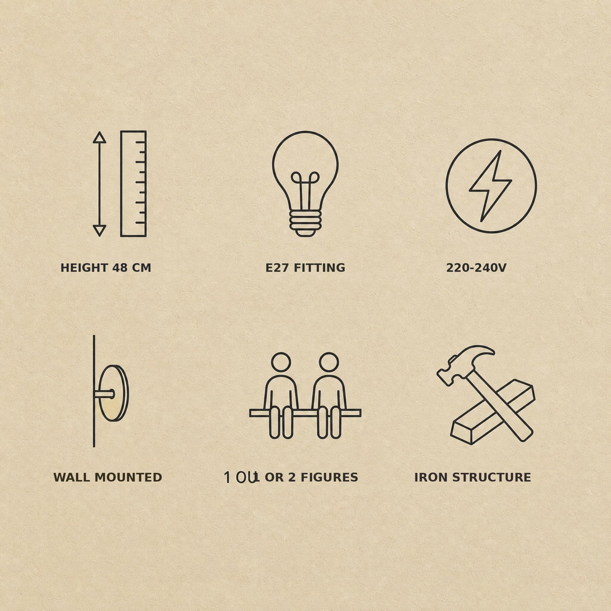 Jyllen swing figure wall light features
