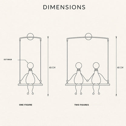 Jyllen swing figure wall light size guide