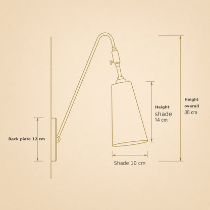 Eilin brass wall light size guide