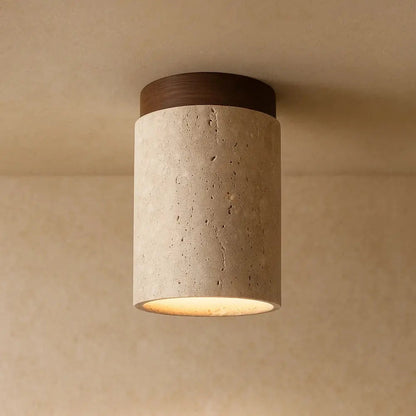 Idara travertine wall light, Long, Brown, packshot | Wickleigh