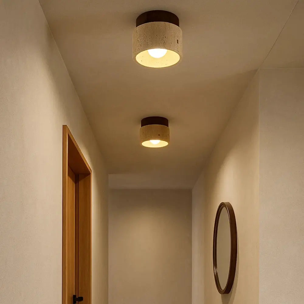 Idara travertine wall light, packshot | Wickleigh