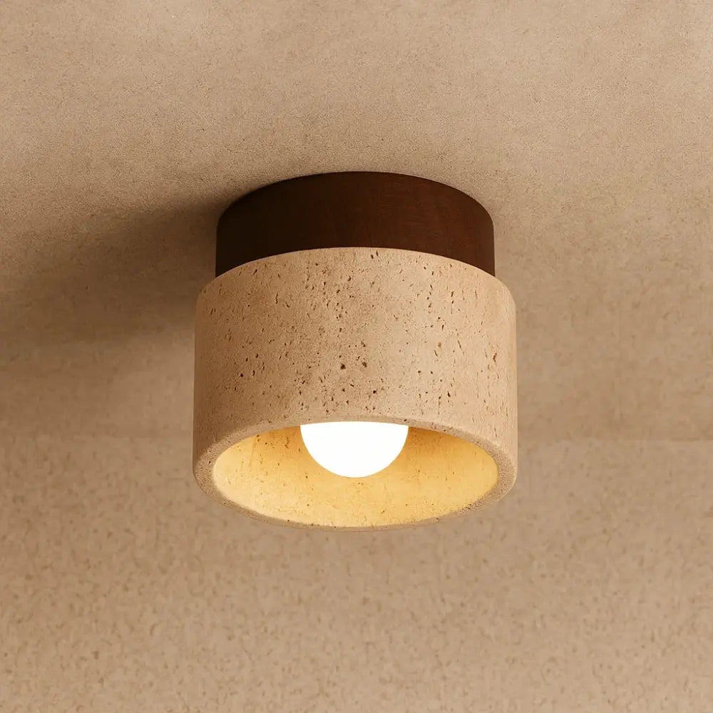 Idara travertine wall light, Short, Brown, packshot | Wickleigh