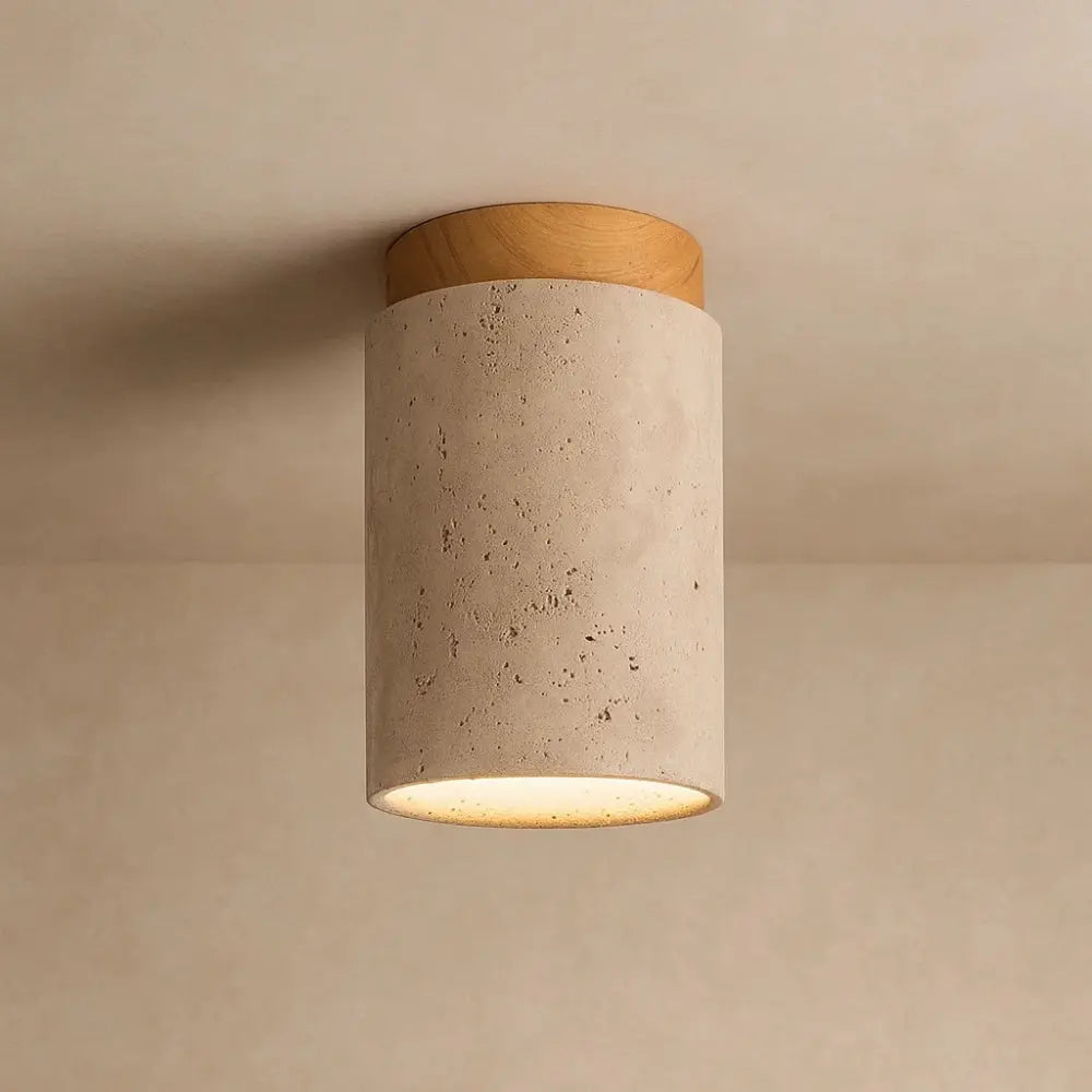 Idara travertine wall light, Long, Wood, packshot | Wickleigh