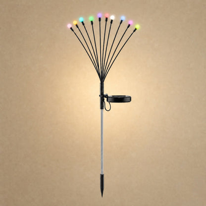 Islin solar garden stake in the multicolour version, ten fireflies cycling through seven shades | Wickleigh