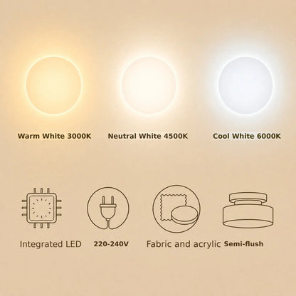 Thone fabric ceiling light features