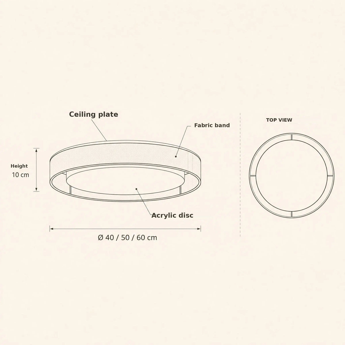 Thone fabric ceiling light size guide