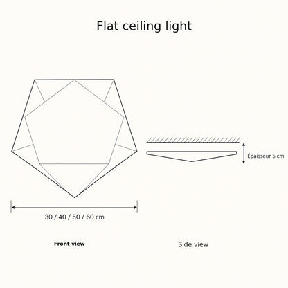 Ostin flat ceiling light size guide