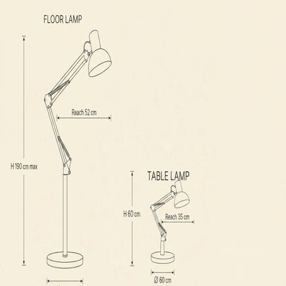 Melen reading lamp size guide