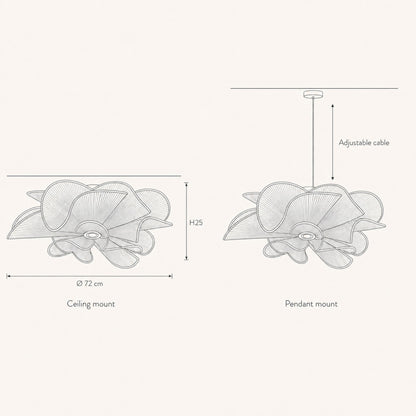 Eswen flower ceiling light size guide