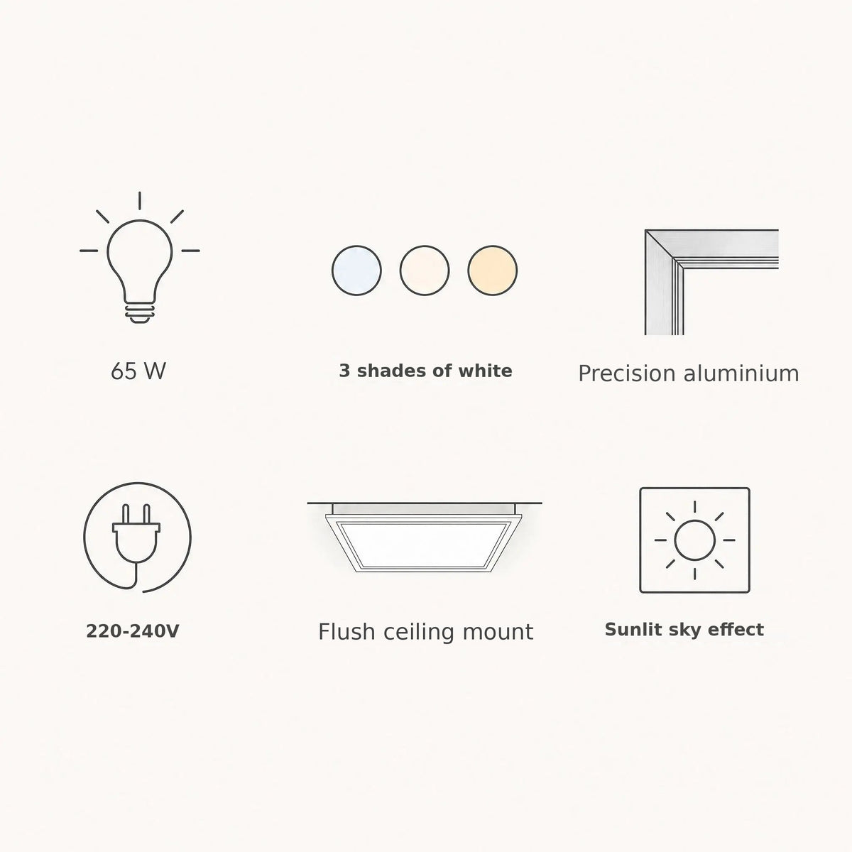 Wyrren flush ceiling light key features