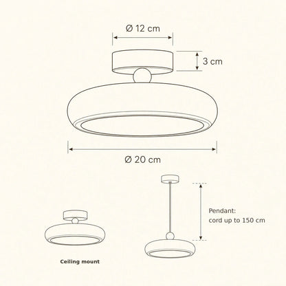 Aswyn hallway ceiling light size guide