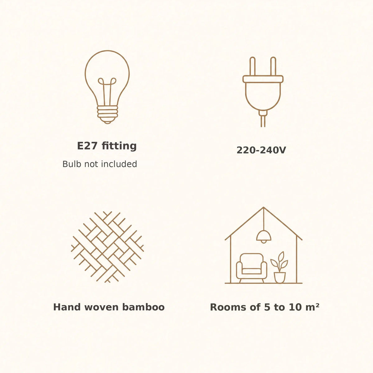 Einell woven bamboo pendant light features