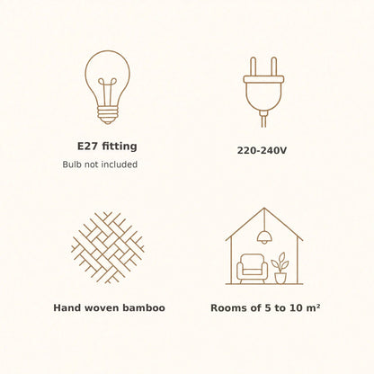 Einell woven bamboo pendant light features