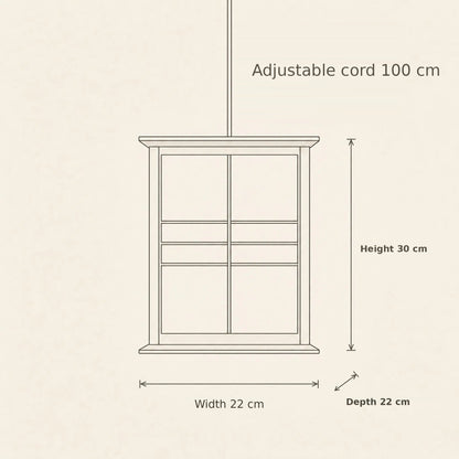 Norla pine wood lantern pendant light size guide