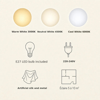 Arnell silk zen lantern pendant light features