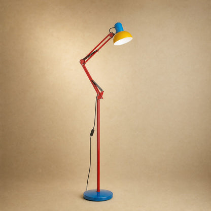 Melen floor reading lamp, tricolour version, red yellow and blue lacquered iron | Wickleigh