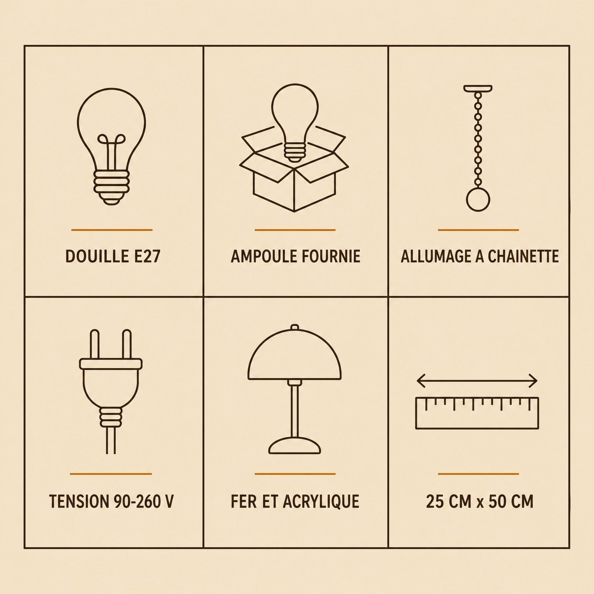 Specification chart of the Sorlin table lamp, E27 fitting, bulb included, pull chain | Wickleigh