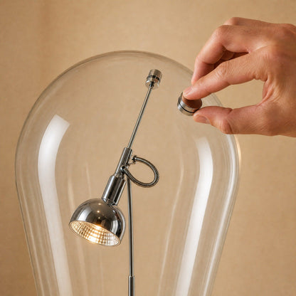 Detail of the magnetic disc that steers the spotlight through the glass, Alrin lamp | Wickleigh