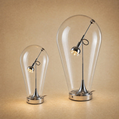 The two sizes of the Alrin chrome lamp side by side, Ø 17 and Ø 25 cm | Wickleigh