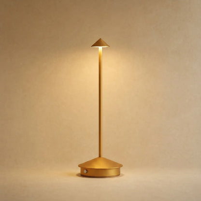 Virren cordless table lamp in gold | Wickleigh