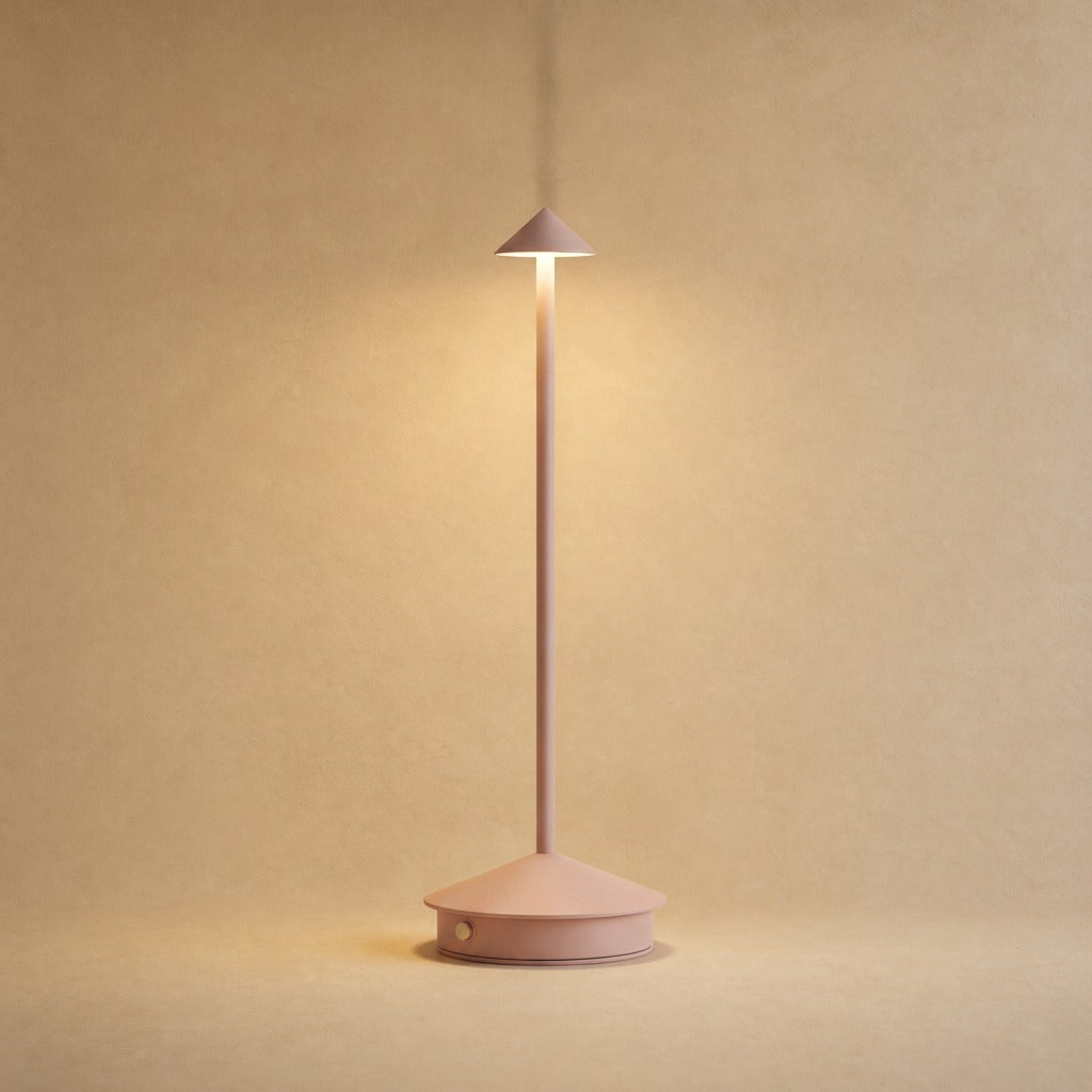 Virren cordless table lamp in pink | Wickleigh