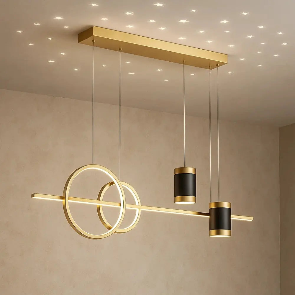 Edova LED pendant light, Type A, three colours without remote, gold | Wickleigh