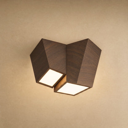 Gylen ceiling light, fan of two blades in walnut finish | Wickleigh