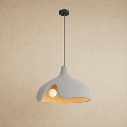 Elrin light grey sanded stone-effect pebble pendant light for kitchen island, Ø40cm | Wickleigh