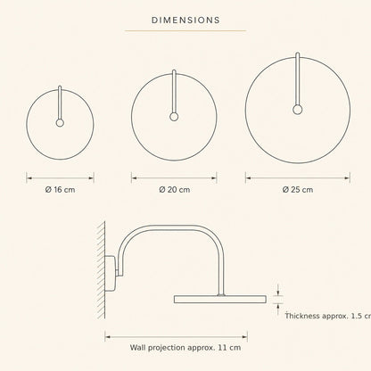 Henin marble disc wall light size guide