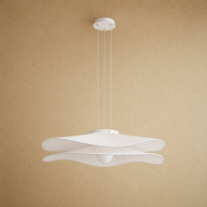 Urven in pendant two veils configuration, two stacked and offset pleated veils | Wickleigh