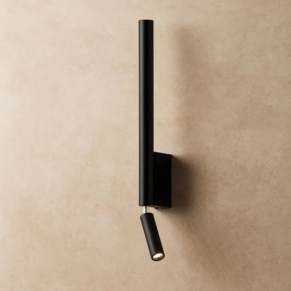 Asvin reading wall light, rotating arm, black | Wickleigh