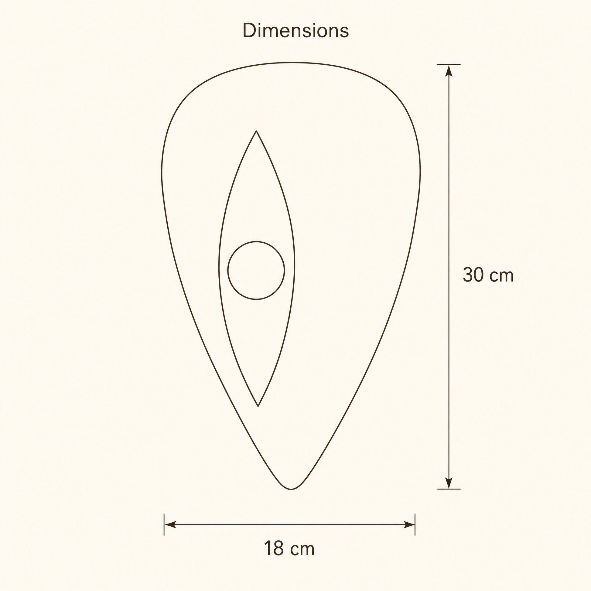 Dimension diagram of the Savlin bedside wall light, 30 cm high by 18 cm wide | Wickleigh