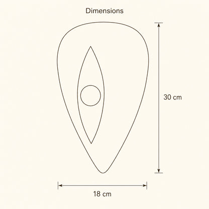 Dimension diagram of the Savlin bedside wall light, 30 cm high by 18 cm wide | Wickleigh