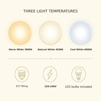 Crystal-effect ceiling light three light temperatures and E27 fitting