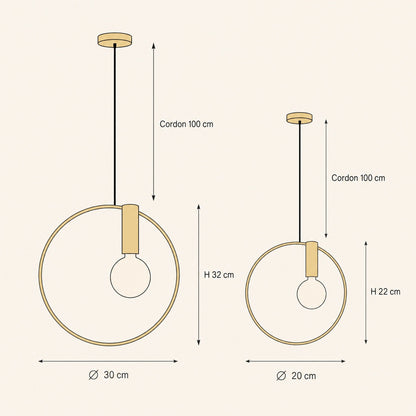Size chart for the Heden bedside pendant light, Ø 30 cm and Ø 20 cm | Wickleigh