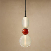 3 Beads - Red Ball And Cream (H 39 cm)