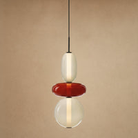 3 Beads - Red Pebble And Cream (H 39 cm)