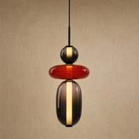 3 Beads - Black, Red And Smoked (H 37 cm)