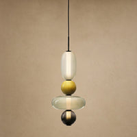 4 Beads - Yellow Ball And Olive (H 50 cm)