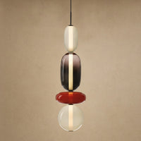 4 Beads - Smoked, Red And Cream (H 59 cm)