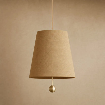 Ylsen fabric cone pendant light in Natural Beige canvas, Ø 30 cm cone | Wickleigh