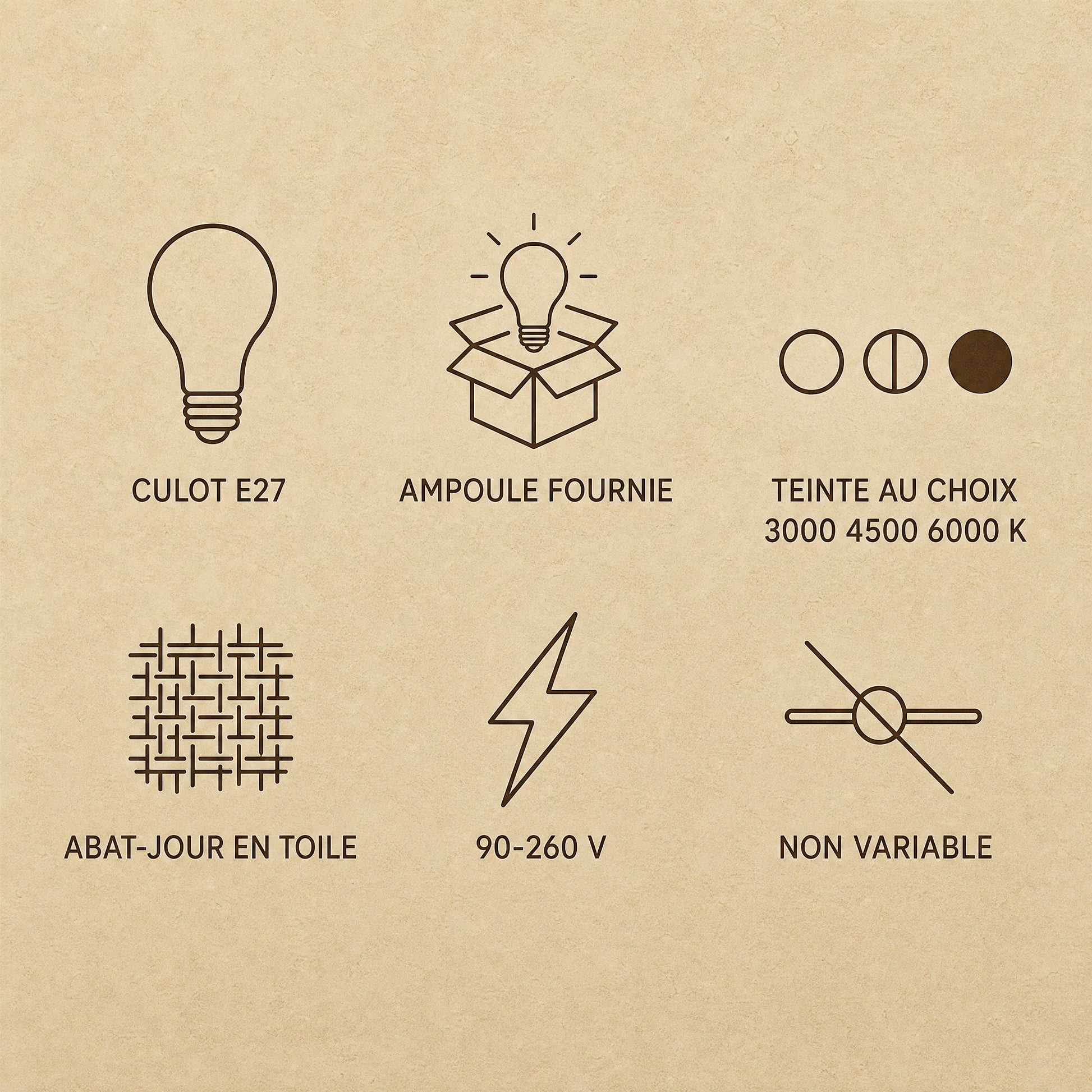 Specifications of the Ylsen fabric cone pendant light, E27 fitting and bulb included | Wickleigh