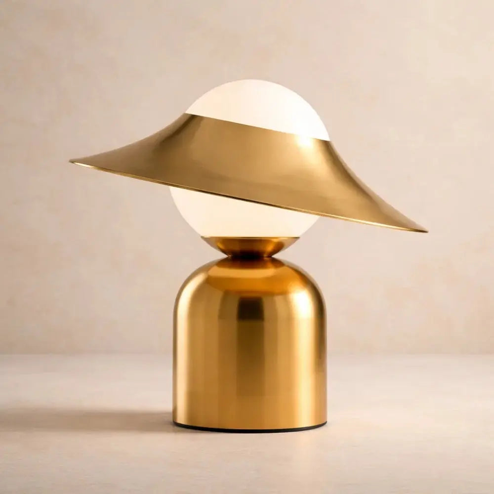 Vylen vintage mushroom table lamp, frosted glass dome | Wickleigh