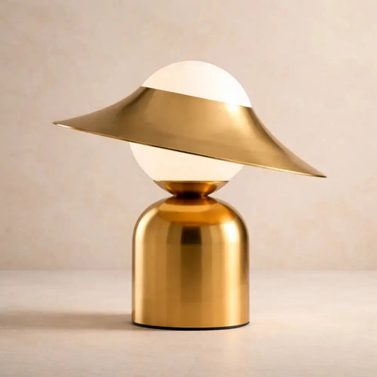 Vylen vintage mushroom table lamp, frosted glass dome | Wickleigh