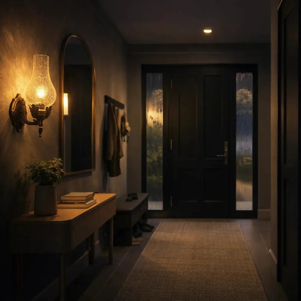 Ylten vintage wall light, ancestral flame silhouette | Wickleigh