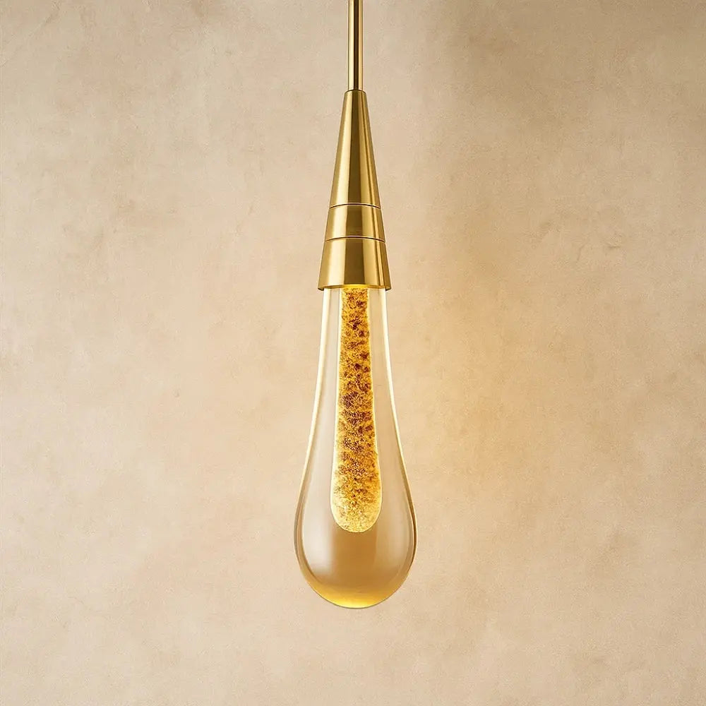 Ulika golden droplet crystal wall light | Wickleigh
